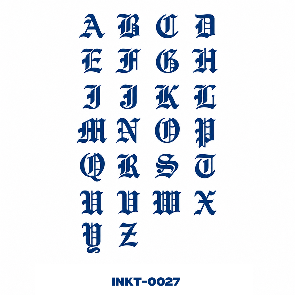 INKT-0027 Old English Knuckle Letter Set